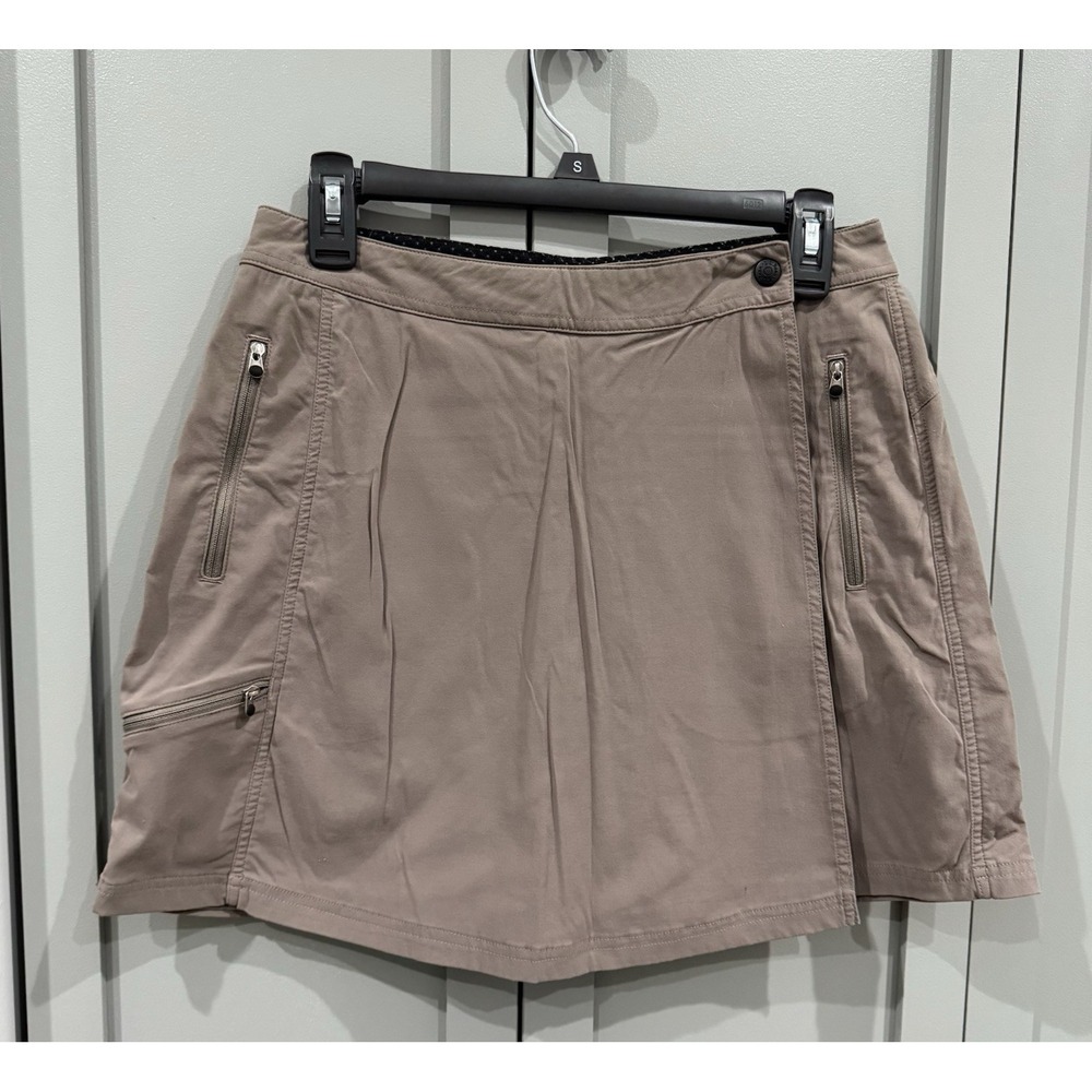 L.L. Bean Skort Short Skirt Mis's Size 8 Grey Zip Golf Tennis Active Stretch